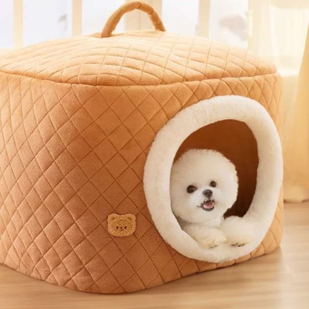犬ベッド ふわもこキルティングペットハウス