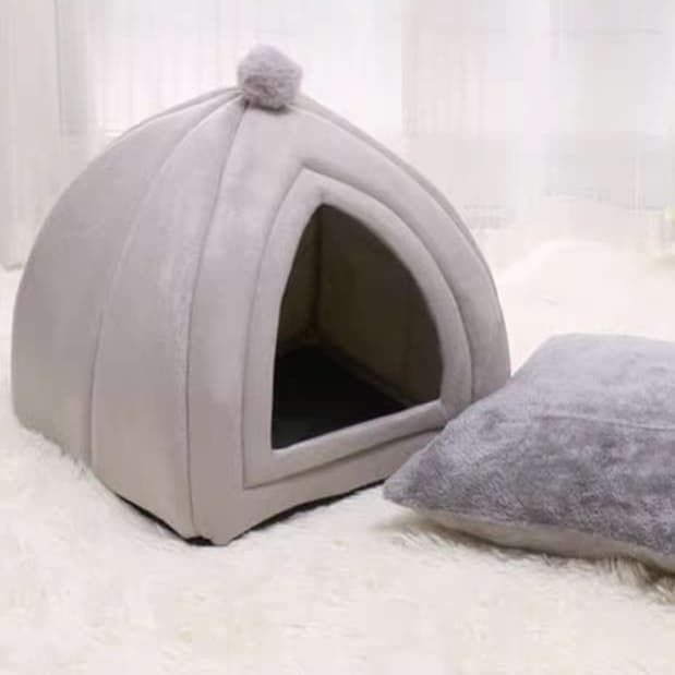 犬ベッド ふわもこドーム型ペットハウス