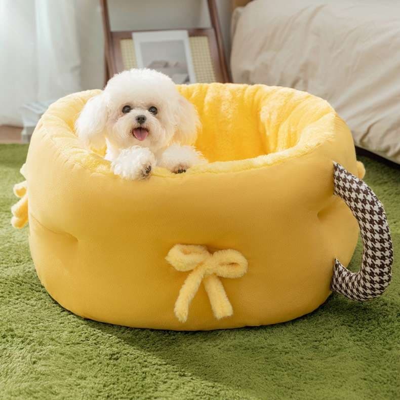 犬ベッド ティーカップ型ふわもこペットベッド