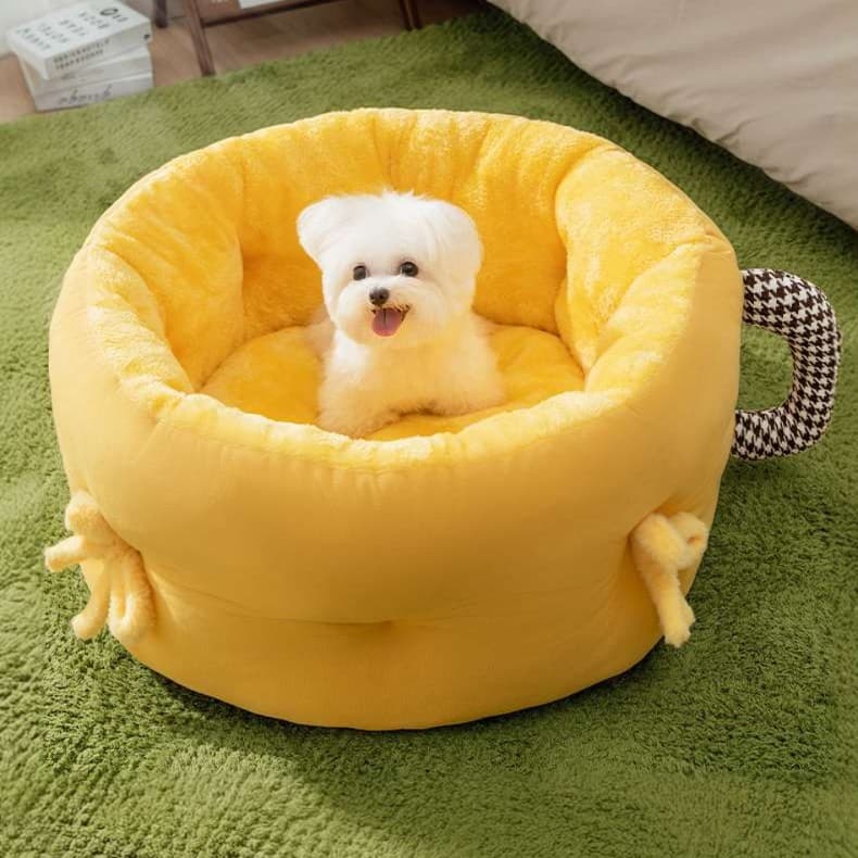 犬ベッド ティーカップ型ふわもこペットベッド