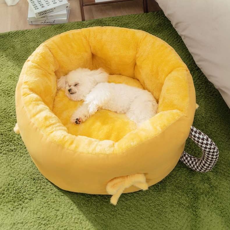犬ベッド ティーカップ型ふわもこペットベッド