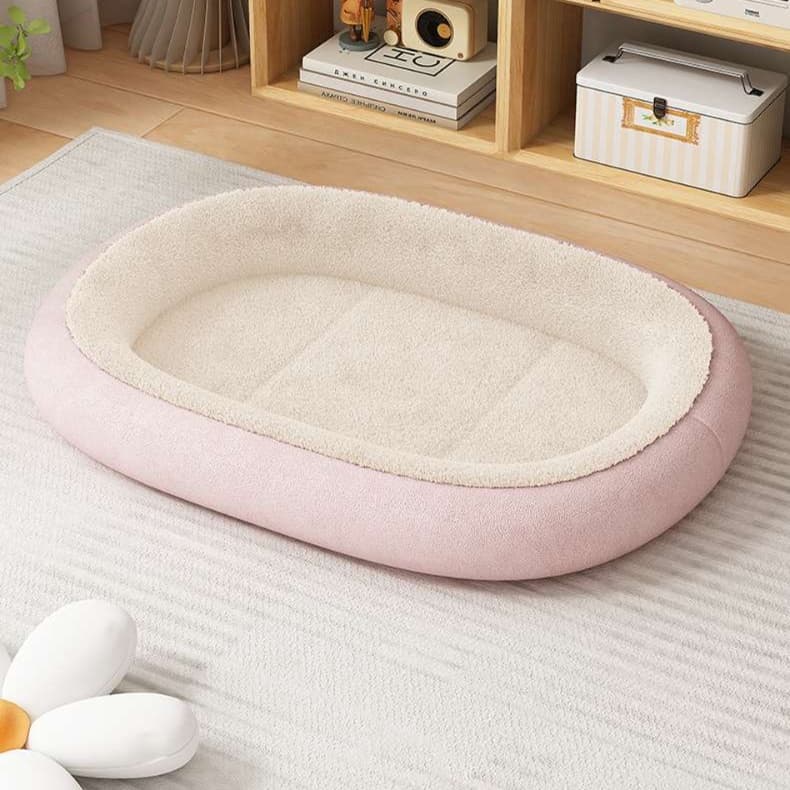 犬ベッド ふわふわ楕円型ペットクッション