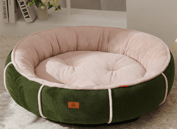 犬ベッド もふもふ包み込むペット用ラウンドベッド