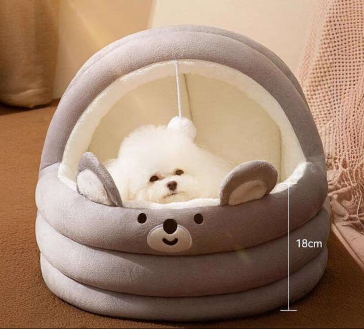 犬ベッド もこもこドーム型ペットベッド