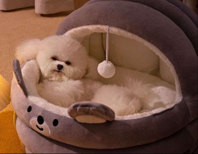 犬ベッド もこもこドーム型ペットベッド
