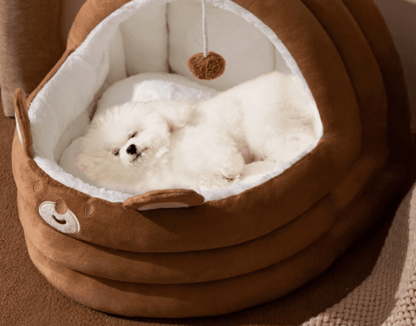 犬ベッド もこもこドーム型ペットベッド