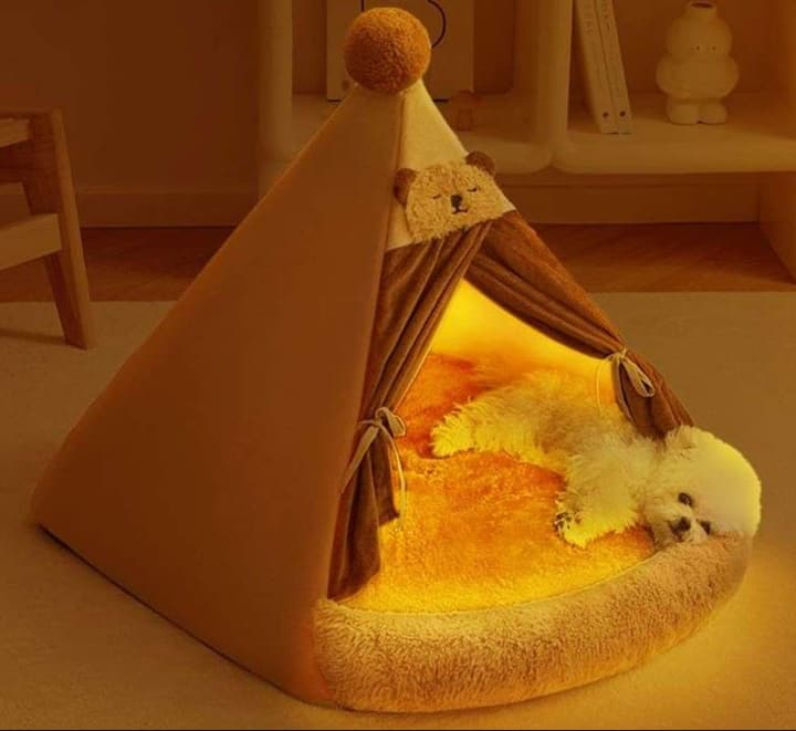 犬ベッド ふわもこくまさんドーム型ペットベッド