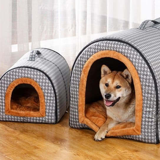 犬ベッド ドーム型全開閉式保温ペットハウス