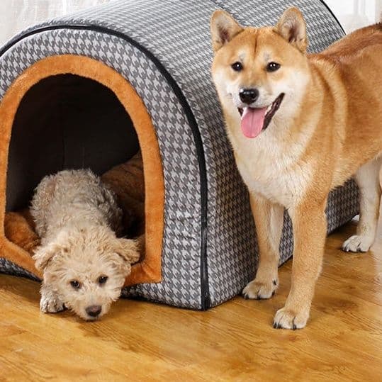 犬ベッド ドーム型全開閉式保温ペットハウス