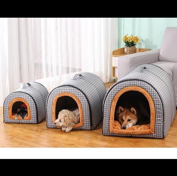 犬ベッド ドーム型全開閉式保温ペットハウス