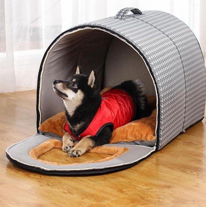犬ベッド ドーム型全開閉式保温ペットハウス