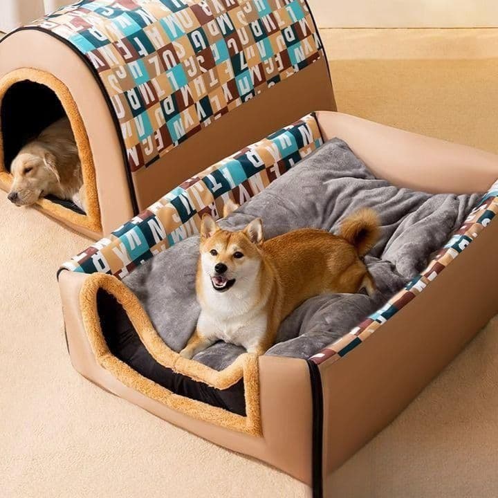 犬ベッドドーム型 大型犬対応ゆったりトンネル型ハウス