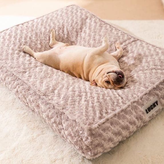 犬ベッド クッションふわふわ起毛生地の大型犬用マットクッション