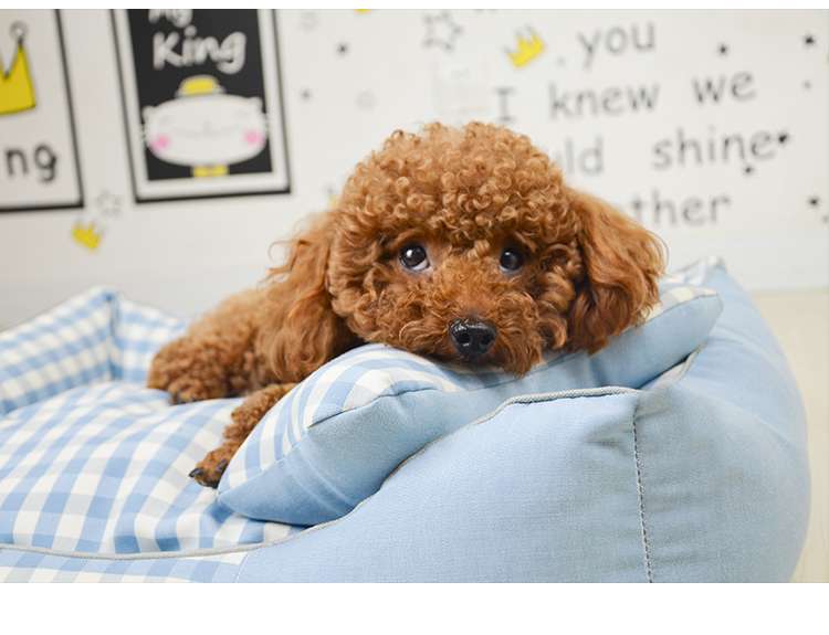 犬ベッド チェック柄ペット用ラグジュアリーベッド