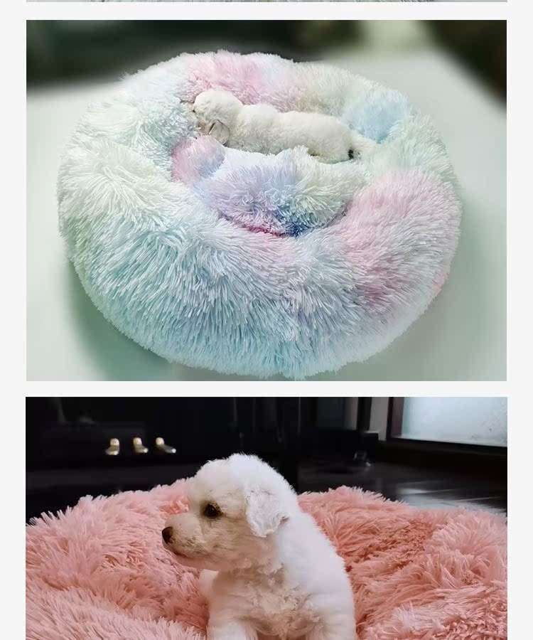 犬ベッド もこもこ円形ペットベッド