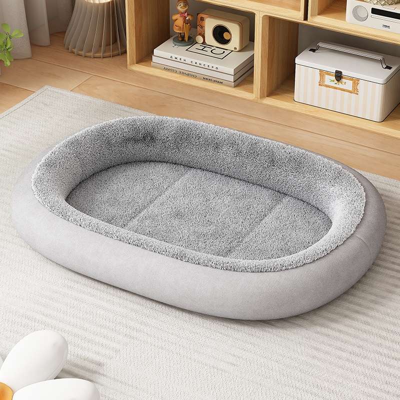 犬ベッド ふわふわ楕円型ペットクッション