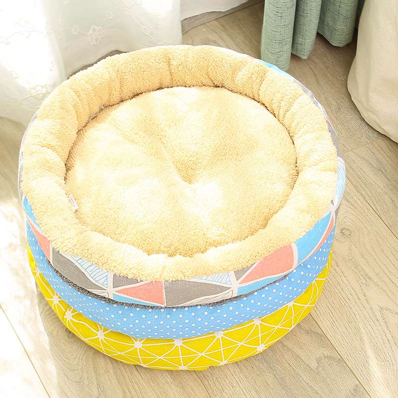 犬ベッド ふわもこ円形ペットベッド