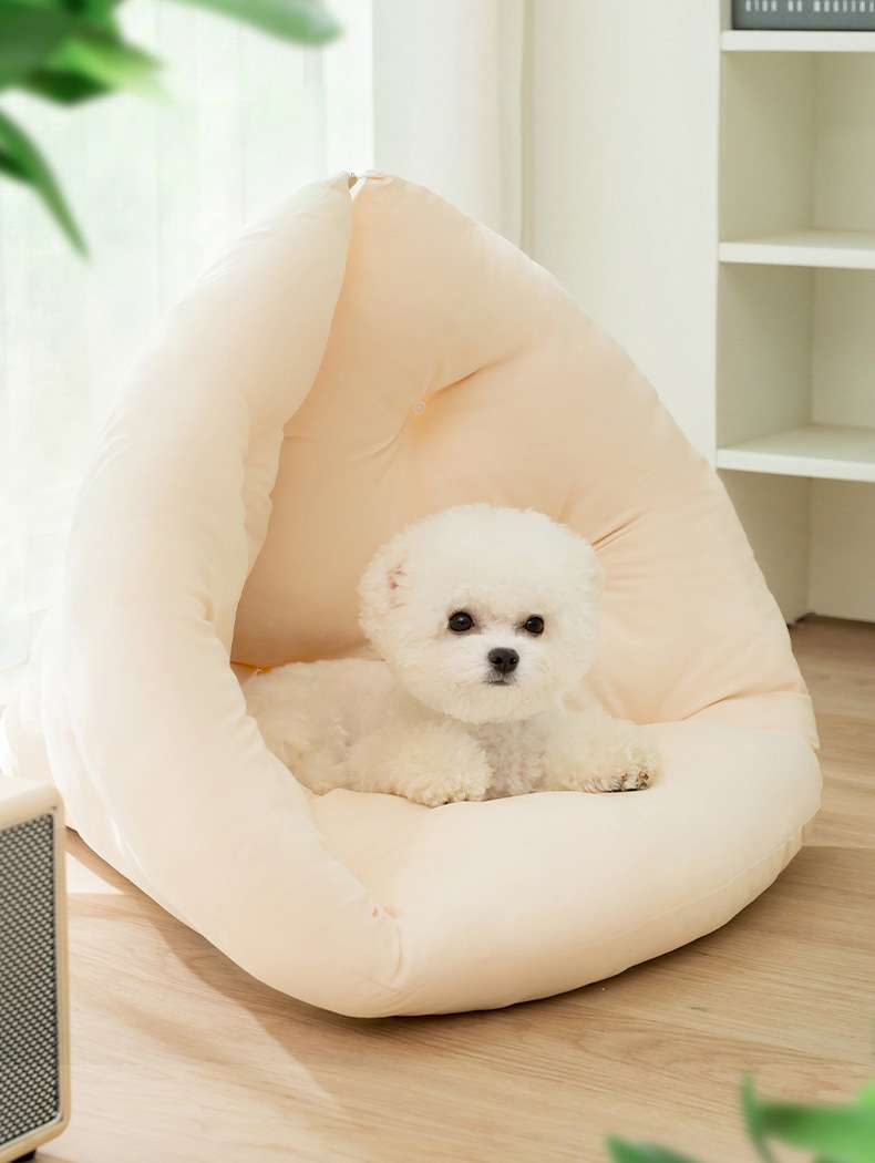 犬ベッド もふもふ包み込みペットベッド