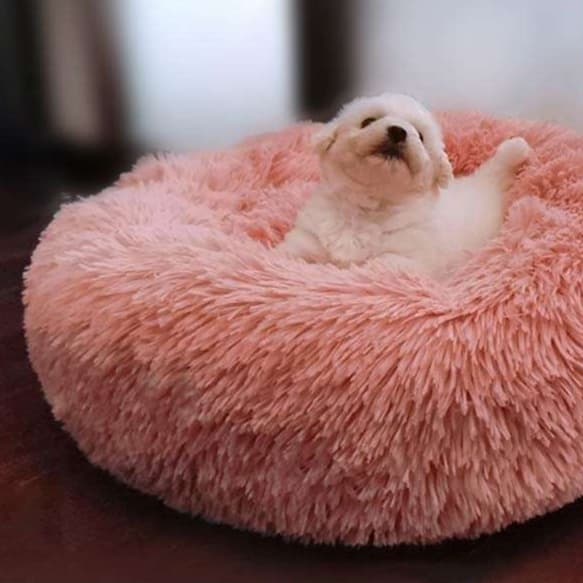 犬ベッド もこもこ円形ペットベッド