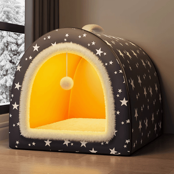 犬ベッド もこもこドーム型ペットハウス