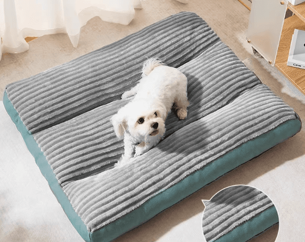 犬ベッド もこもこリブ調ペットベッド