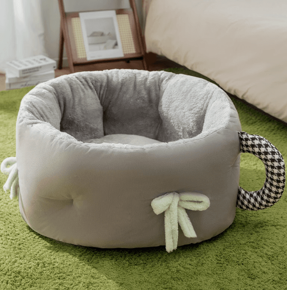 犬ベッド ティーカップ型ふわもこペットベッド