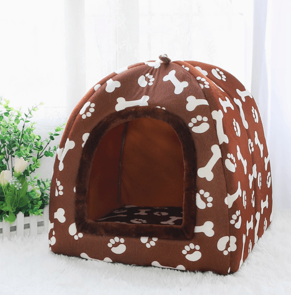犬ベッド ふかふか骨模様ペットハウス
