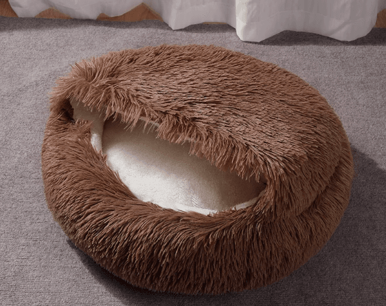 犬ベッド もふもふブランケット一体型 ペットベッド