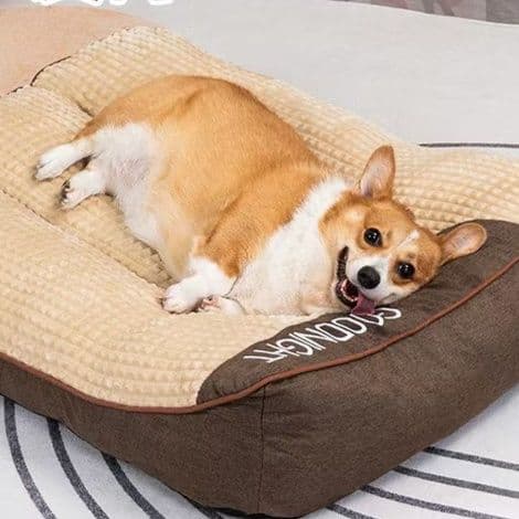 犬ベッドクッション ゆったり寛ぐ大型犬対応厚手クッションベッド