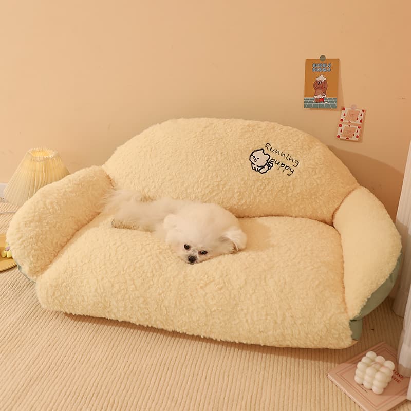 犬ベッド もこもこソファ風ペット寝床