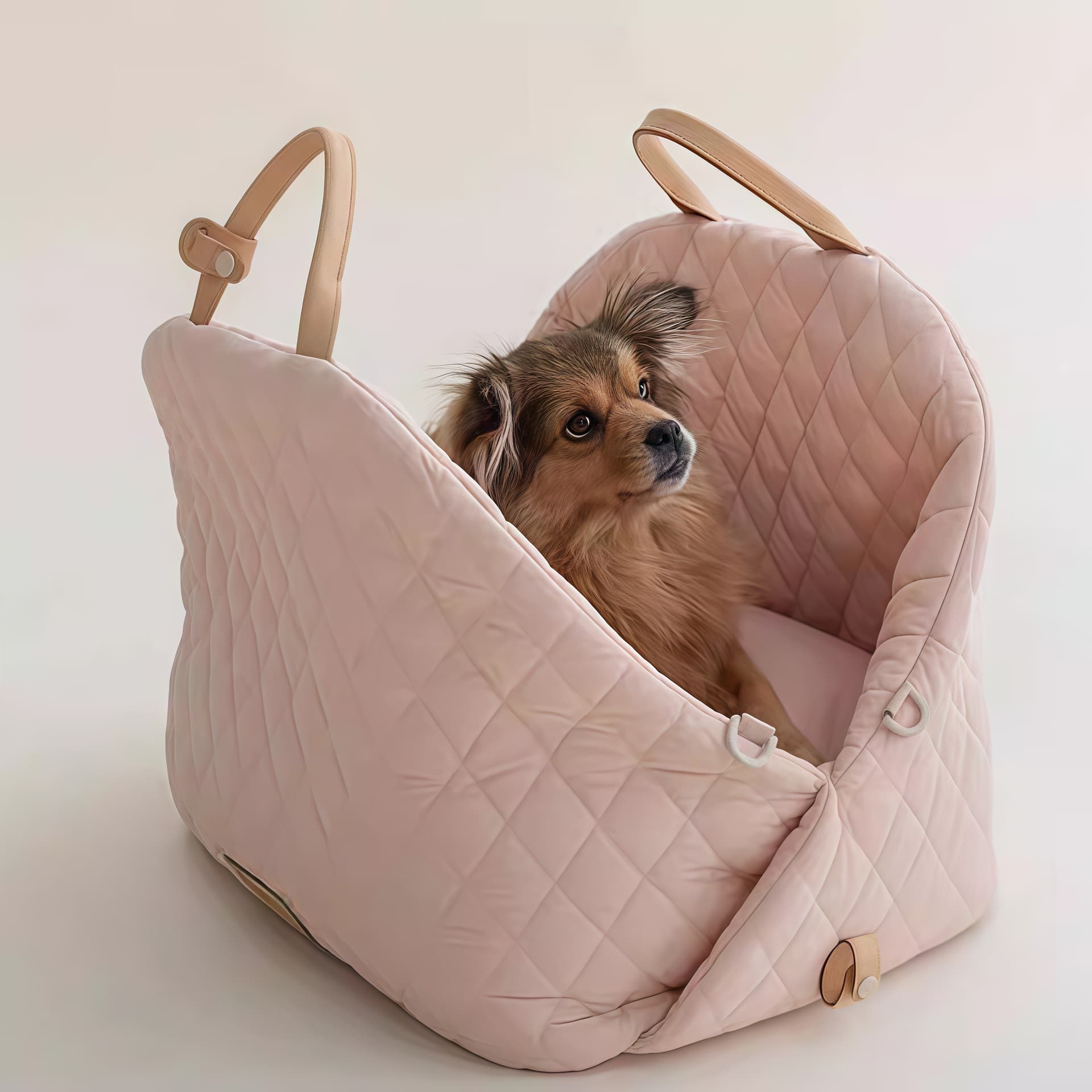 犬ベッド キルティング仕立て持ち手付き車載用