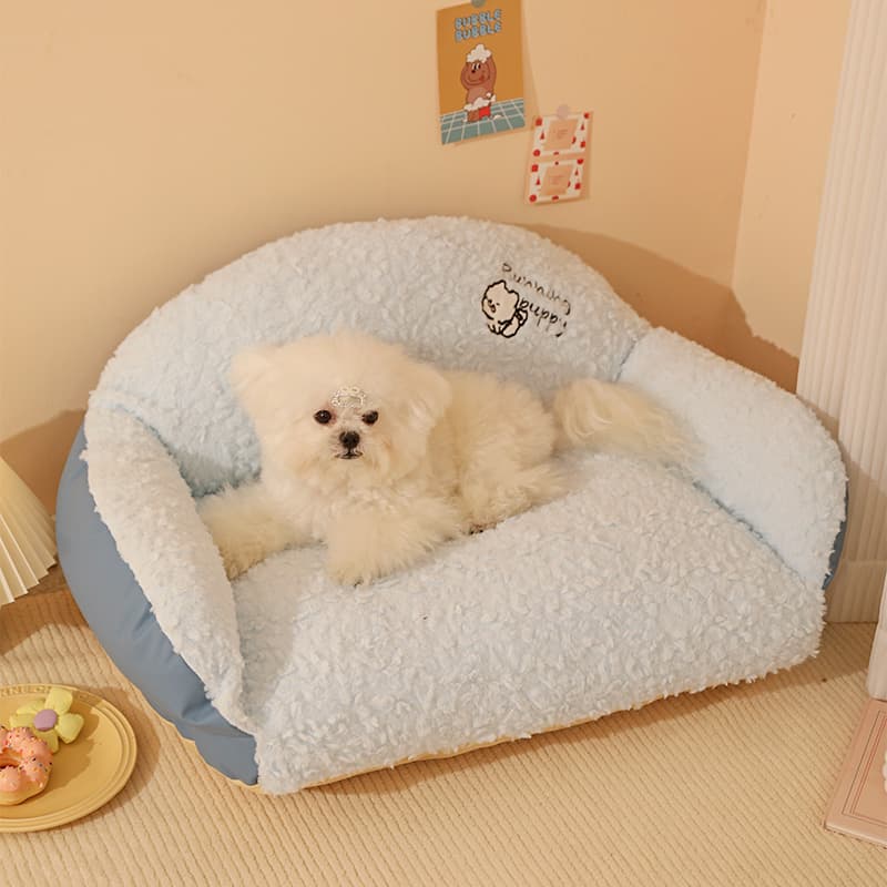 犬ベッド もこもこソファ風ペット寝床