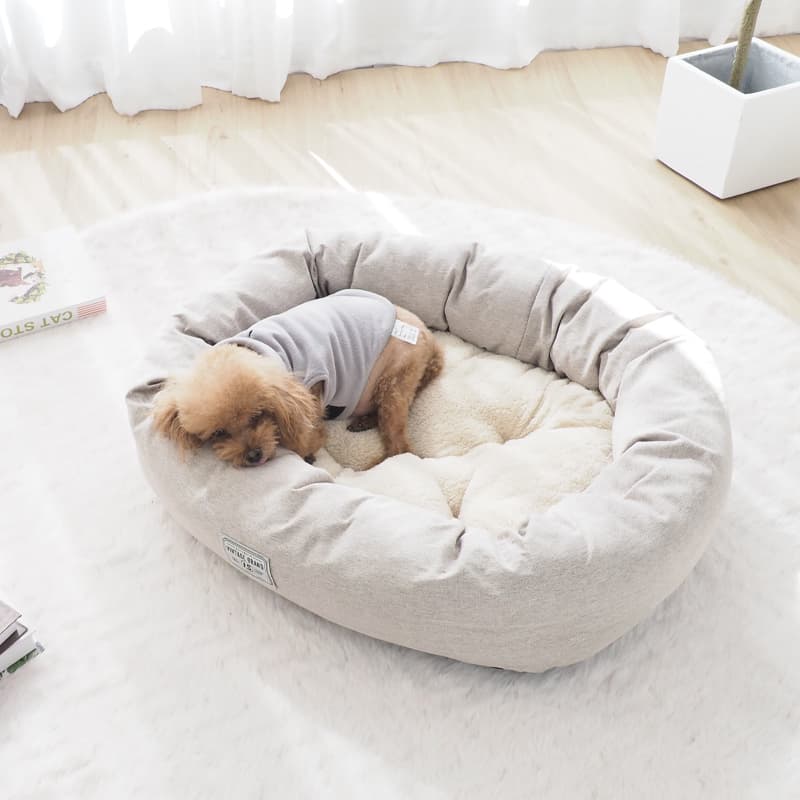 犬ベッド もこもこラウンドペットクッション